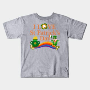 I Love St Patrick's Day Kids T-Shirt